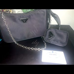 Prada purse + change pouch